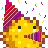 Pufferfish wearing a party hat